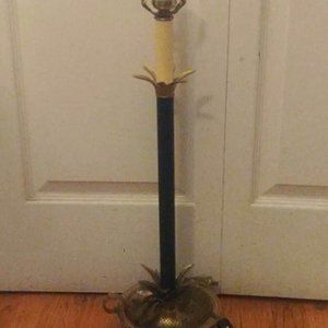 Frederick Cooper Mid Century Hollywood Regency Pineapple Brass/Black Iron Lamp
